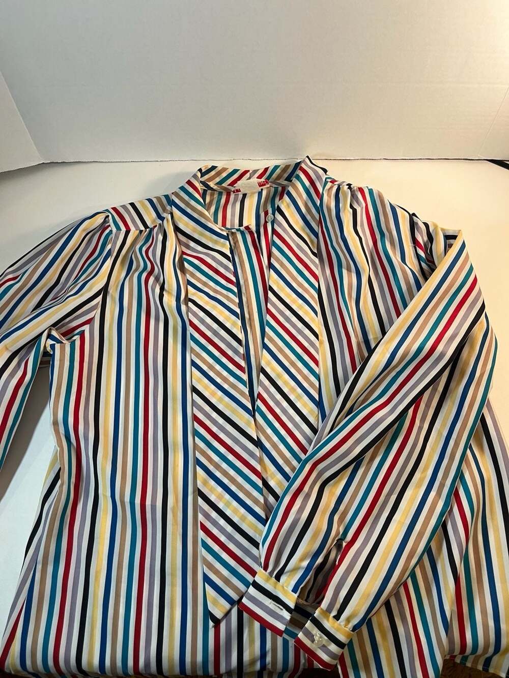 Vintage Multi Color Striped Long Sleeve Blouse